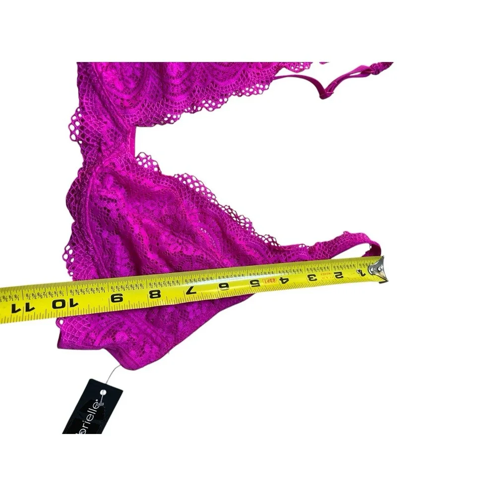 NEW Ambrielle Bra Small 5 Extreme Pink ‎ Lace Bralette J73J003 Adjustable Strap